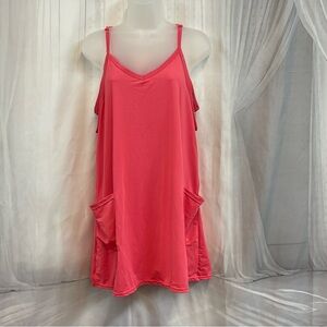 Pink Sleeveless Movement Dress Pockets Built In Shorts Athletic Stretch Small
